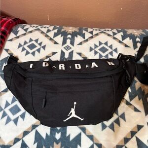 Jordan Black Waist Bag with White Jumpman Logo